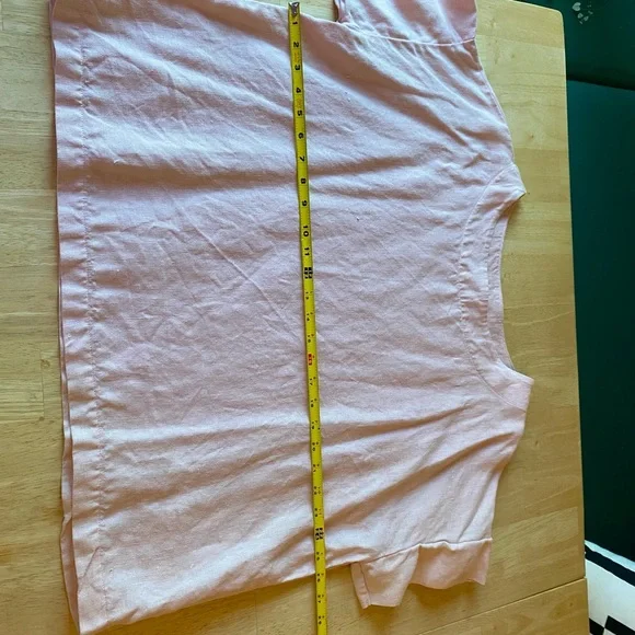 bryn Walker Light Pink Linen Short Sleeve Top - Picture 8 of 10